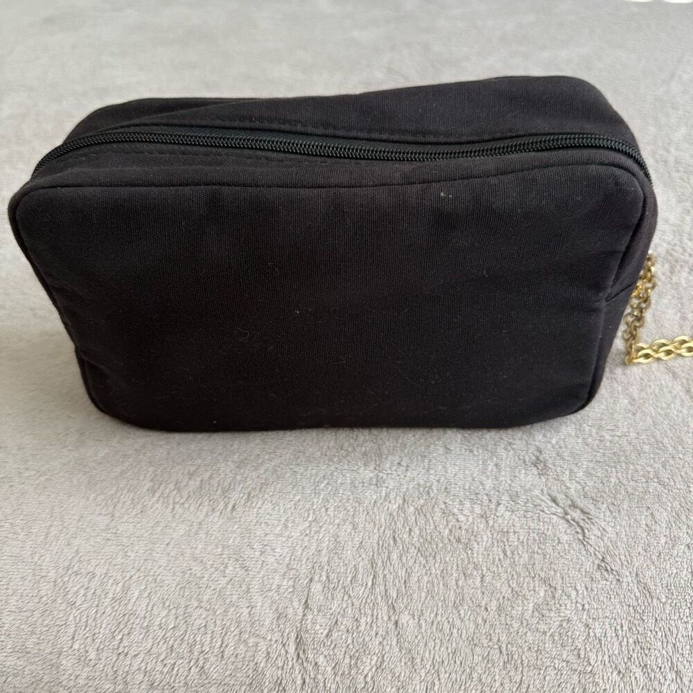Yves Saint Laurent YSL parfums Black Canvas Logo Wristlet Clutch Bag - Picture 3 of 12